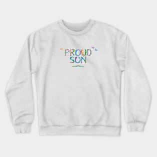 Proud son - tropical word art Crewneck Sweatshirt